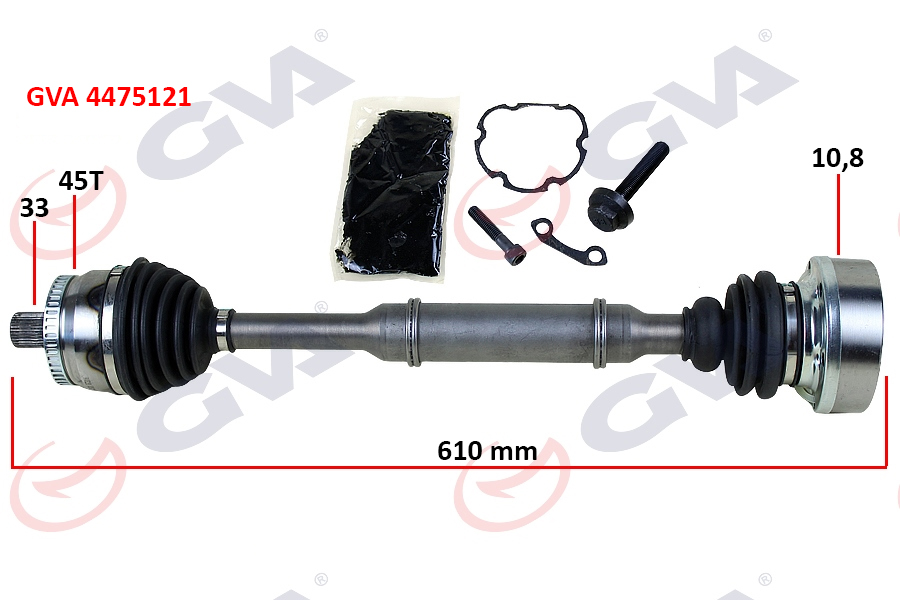 KOMPLE AKS SOL ABS Lİ A4 PASSAT 1.8T 96 01 45 DİŞ 610mm