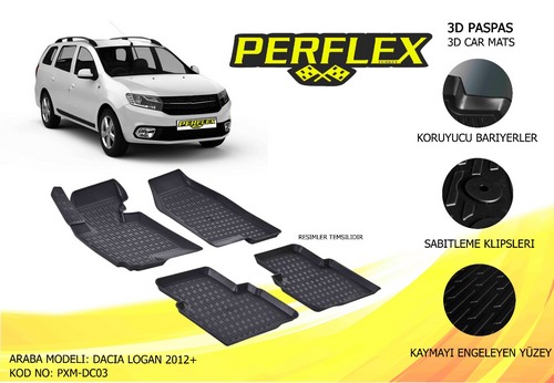 PASPAS 3D MAT HAVUZLU DACIA LOGAN 13 SİYAH