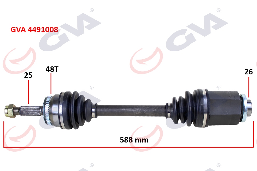 KOMPLE AKS SAĞ ACCENT ERA 06 1.5CRDİ ABS Lİ 48 DİŞ 588mm