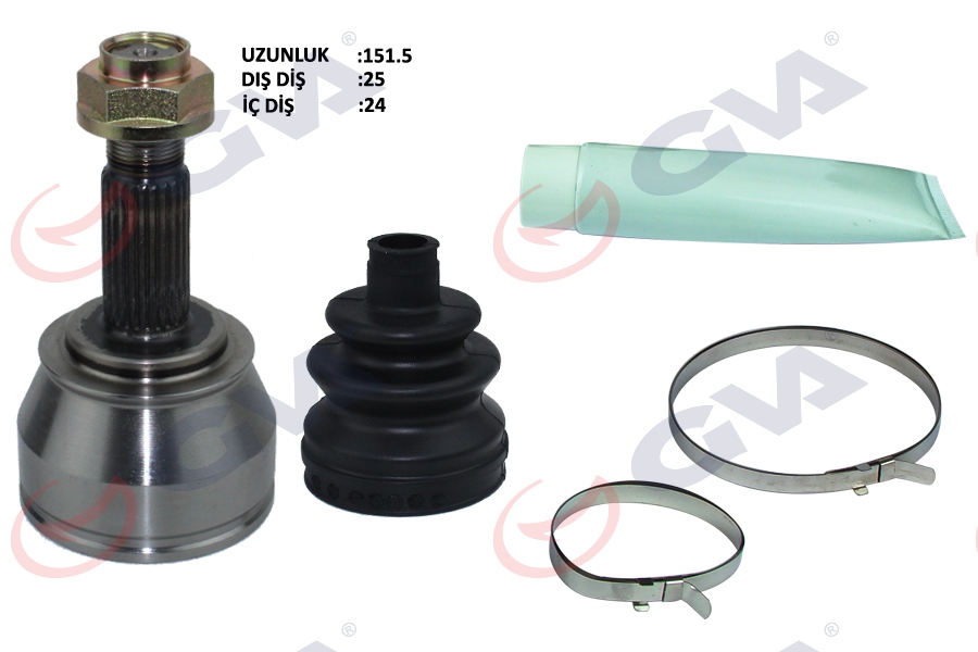 AKS KAFASI DIŞ ÖN DOBLO 1.9 JTD 01  DOBLO ALBEA 1.3 MTJ 05  25x24x51 152mm