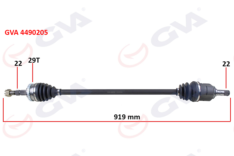 KOMPLE AKS SAĞ CORSA B 1.6 93 00 ABS Lİ 29 DİŞ 919mm