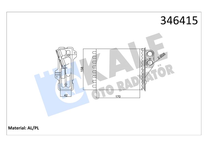 KALORİFER RADYATÖRÜ LOGAN 05 DUSTER 10 SANDERO 10 170x158