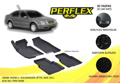 PASPAS 3D MAT HAVUZLU VOLKSWAGEN JETTA 05 11 SİYAH