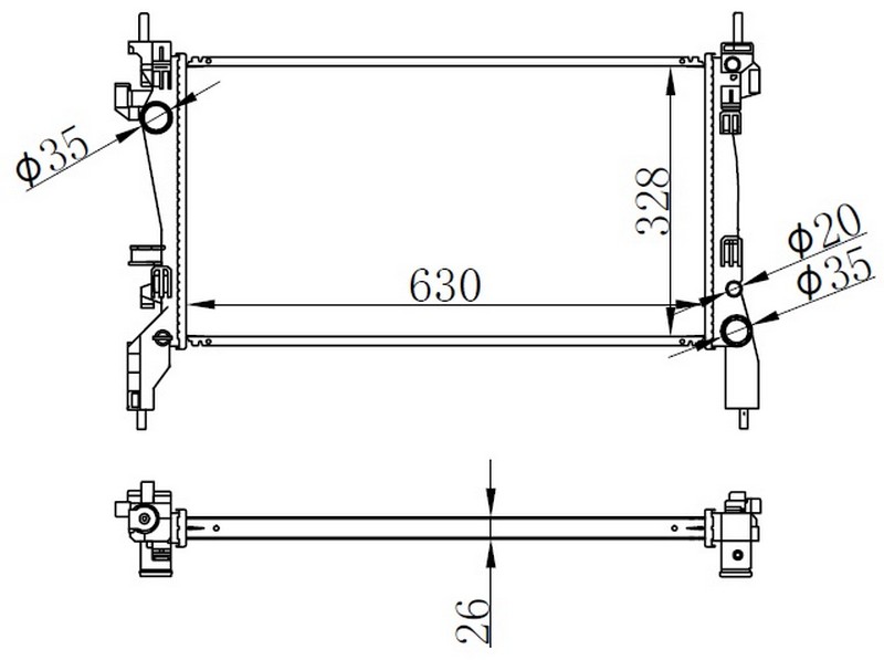 RADYATÖR BRAZİNG FIORINO 1.3 MTJ 08 MEKANİK 630x318x22