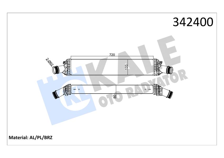 TURBO RADYATÖRÜ INTERCOOLER AUDI A4 A5 A6 A7 A8 Q5 2.7TDI 3.0TDI 08 720X134X76 AL PL BRZ