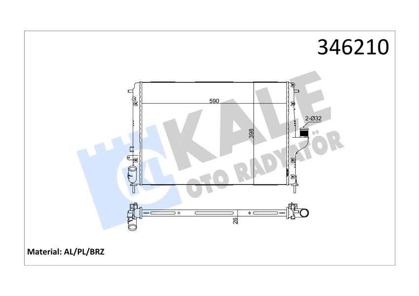 RADYATÖR DACIA DUSTER 10 LOGAN 05 1.5 DCİ Mek.Şanz. / AC AL/PL/BRZ