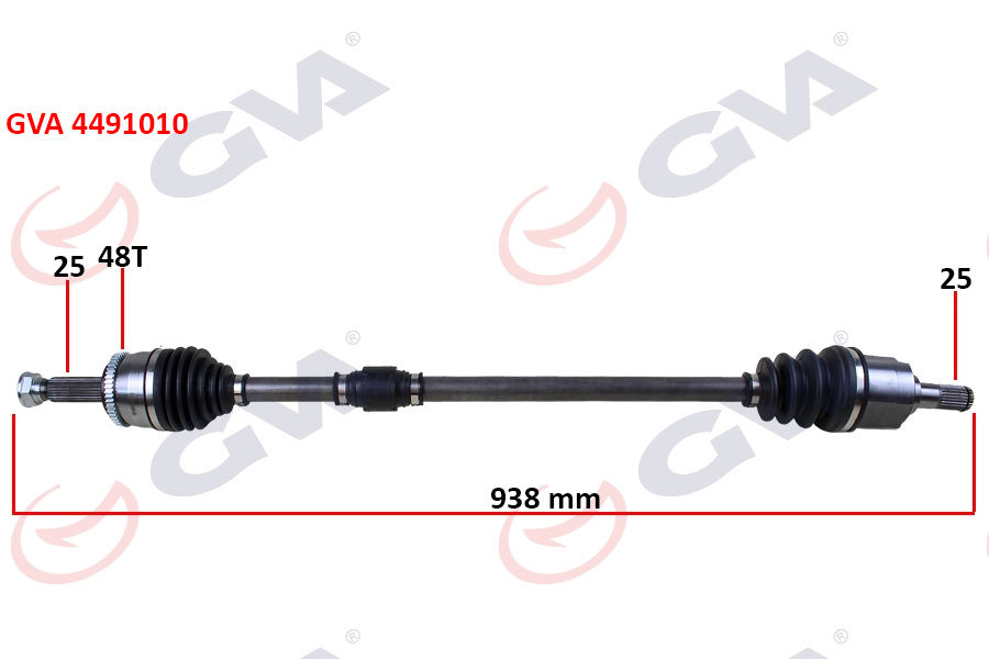 KOMPLE AKS SAĞ ACCENT BLUE 1.4/1.6 CVVT 10  ABS Lİ 48DİŞ 927mm AT MT