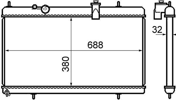 8MK376732-751 Kühlmittelkühler PEUGEOT 607 / CITROEN C5