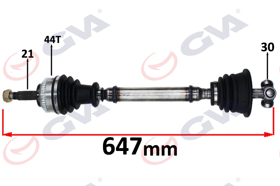 KOMPLE AKS SOL MEGANE I 1.4/1.6 96 03 ABS Lİ 44DİŞ 647mm