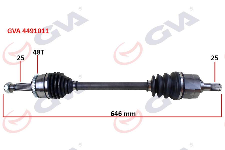 KOMPLE AKS SOL ACCENT BLUE 1.4/1.6 CVVT 10  ABS Lİ 48DİŞ 652mm AT MT