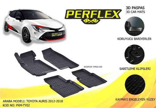 PASPAS 3D MAT HAVUZLU TOYOTA AURIS 13 SİYAH