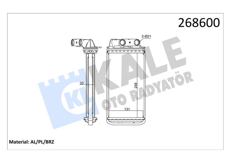 KALORİFER RADYATÖRÜ PALIO ALBEA 248x132x33 1 SIRA ALB SİSTEM
